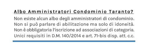 Albo online degli Amministratori di Condominio a Taranto